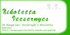 nikoletta vecsernyes business card